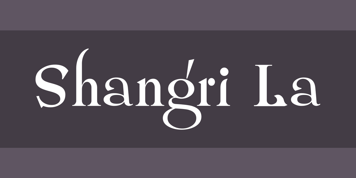 Przykład czcionki Shangri La
